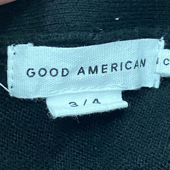 GOOD AMERICAN Waisted Cardigan Sweater V-Neck in Black Size 3/4 - Picture 11 of 11